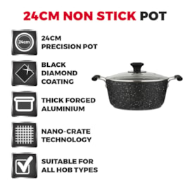 Tower Precision Non Stick Stock Pot 24cm (T900116)