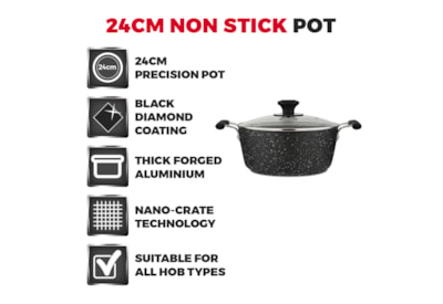 Tower Precision Non Stick Stock Pot 24cm (T900116)