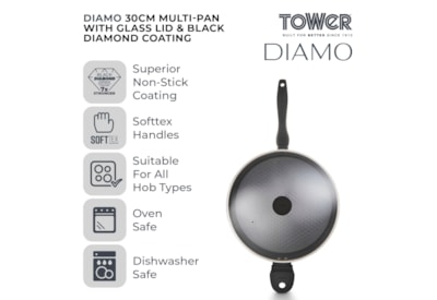 Tower Diamo Multi Pan w Lid 30cm (T900133)