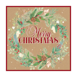 12pk Merry Christmas Brown Kraft Cards (X-34208-BC)