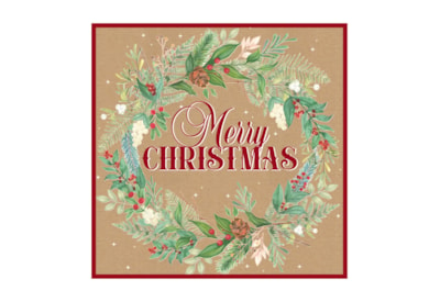 12pk Merry Christmas Brown Kraft Cards (X-34208-BC)