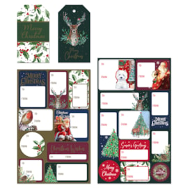 55pk Tradtional Gift Tag & Sticker Set (X-34680-GTC)