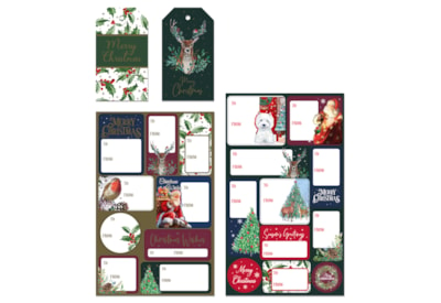 55pk Tradtional Gift Tag & Sticker Set (X-34680-GTC)