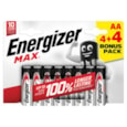 Energizer Max Aa Batteries 4+4 (ENERLR6B4-4FREEMAX)