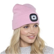 rjm Ladies Baby Pink Led Beanie Hat (GL597)