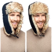 Mens Woven Trapper Hat With Fur (GL643)