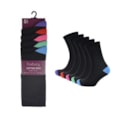 Ladies 5pack Contrast Heel& Toe Socks (size Uk4-7) (SK241)