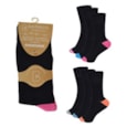 Ladies 3 Pack Bamboo Non Elastic Heel & Toe Socks (SK822)