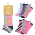 Ladies 3 Pack Bamboo Design Trainer Socks (SK828)