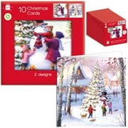 Giftmaker Square Family Snowman Cards 10's (XAPGC802)
