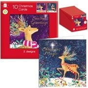 Giftmaker Square Watercolour Deer Cards 10's (XAPGC829)