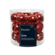 Glass Mini Baublesx24 Enamel-matt Christmas Red 2.5cm (010256)