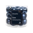 Glass Mini Baublesx24 Shiny Matt Night Blue 2.5cm (010267)