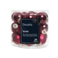 Glass Mini Baublesx24 Shiny Matt Oxblood 2.5cm (010292)