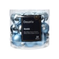 Glass Mini Baublesx24 Shiny Matt Blue Ice 2.5cm (010638)