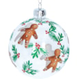 Gisela Graham Clear Glass Ball w Painted Gingerbread Men (01578)