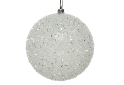 Shatterproof Bauble Ice Finish Glitter 10cm (025509)