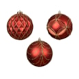 Shatterproof Bauble Red / Gold Assorted 12cm (029841)