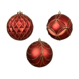 Shatterproof Bauble Red / Gold Assorted 12cm (029841)