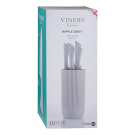 Viners Everyday Grey Ripple 5pc Knife Block Set (0305.264)