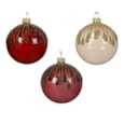 Glass Bauble Shiny Vertical Drops Assorted 8cm (053203)