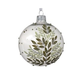 Glass Bauble Leaf Tree 8cm (053266)