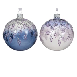 Glass Bauble Shiny Magic Branch Assorted 8cm (053331)