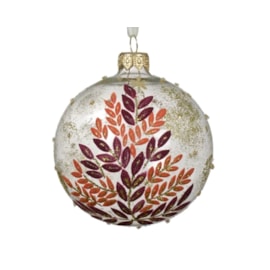 Glass Bauble 2 Tone Leaf Tree 8cm (053367)