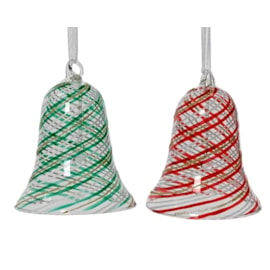 Glass Bell With Swirls Assorted 11.5cm (070168)