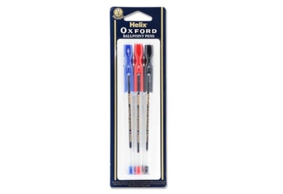 Helix Oxford Ball Pens Asst 6s (PB1010)