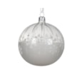 Glass Bauble Snowflakes Falling 10cm (080536)