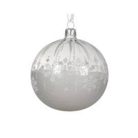 Glass Bauble Snowflakes Falling 10cm (080536)