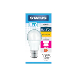 Status 11w Led Gls B22 Warm White Bulb (11SLGWB22P1B10)