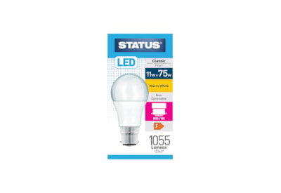 Status 11w Led Gls B22 Warm White Bulb (11SLGWB22P1B10)