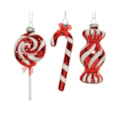 Glass Ornament Christmas Red Assorted 13cm (120465)