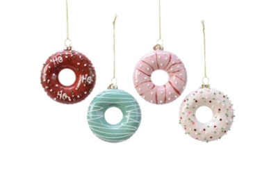 Donut Glass Baubles Assorted 8.5cm (121225)
