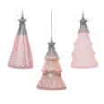 Glass Tree With Star Top Blush Pink Assorted 12.6cm (121724)