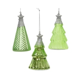 Glass Tree With Star Green Tea Assorted 12.6cm (121737)