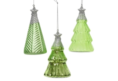 Glass Tree With Star Green Tea Assorted 12.6cm (121737)