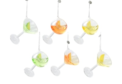 Cocktail Glass Baubles Assorted 10.1cm (123517)