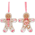 Gisela Graham Resin Gingerbread Man Dec w Gingham Loop Large (12942)