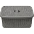 Jvl Loop Rectangle Storage Basket With Lid Grey 6ltr (13-356GY)