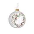 Glass Bauble Branch Heart With Bird 8cm (138052)