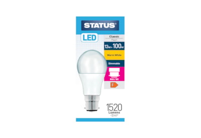 Status 13w Led Gls B22 Warm White Dimmable Bulb (13SLDGWB22P1B10)