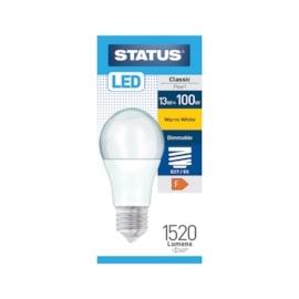 Status 13w Led Gls E27 Warm White Dimmable Bulb (13SLDGWE27P1B10)