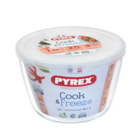 Pyrex Cook & Freeze Round Dish With Lid 1.6 (155P001/7644)