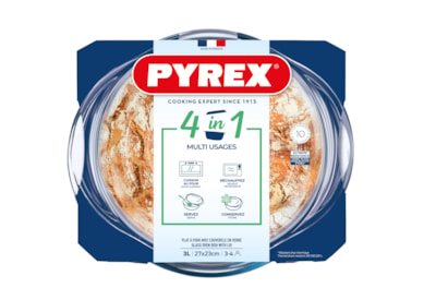 Pyrex Glass Round Casserole 3lt (208A000)