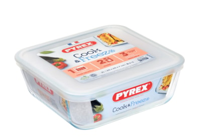 Pyrex Cook & Freeze Square Dish With Lid 2.00 (219P001/7044)