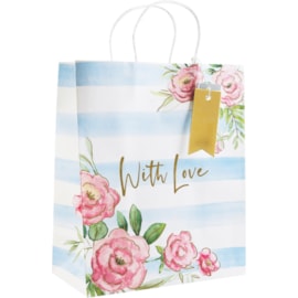 Floral Stripe Lg Gift Bag (31430-2C)