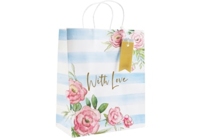 Floral Stripe Lg Gift Bag (31430-2C)